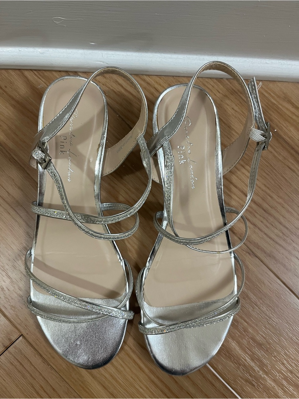 Paradox London Pink Silver Strappy Sandals - Picture 2 of 6